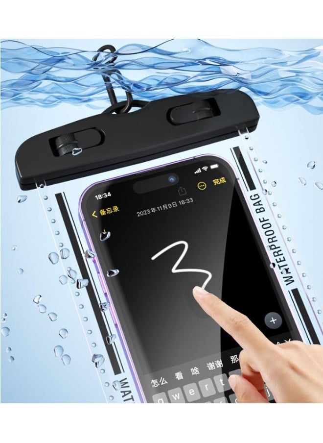 Golden 2 Pack IPX8 Waterproof Phone Pouch Crossbody Lanyard [Easy Lock & Heavy Duty] Water Proof Cell Phone Case Dry Bag for iPhone 16 15 14 13 Pro Max, Galaxy S23 Ultra, All 4-7" Cellphones(D7-2 )  - Image 5
