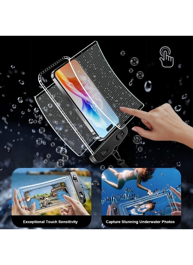 Golden 2 Pack IPX8 Waterproof Phone Pouch Crossbody Lanyard [Easy Lock & Heavy Duty] Water Proof Cell Phone Case Dry Bag for iPhone 16 15 14 13 Pro Max, Galaxy S23 Ultra, All 4-7" Cellphones(D7-2 )  - Image 4