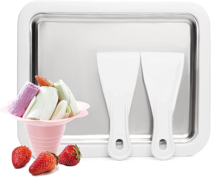 Excefore Stainless Steel Rolled Ice Cream Maker - Quick and Easy Soft Serve Instant Ice Cream Machine for Homemade Frozen Yogurt - Image 1