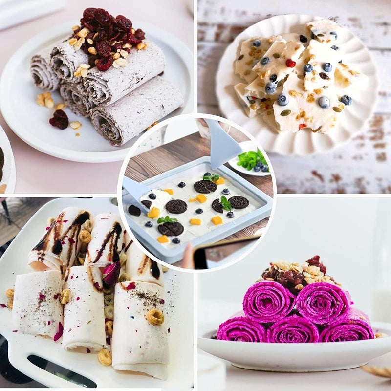 Excefore Stainless Steel Rolled Ice Cream Maker - Quick and Easy Soft Serve Instant Ice Cream Machine for Homemade Frozen Yogurt - Image 2