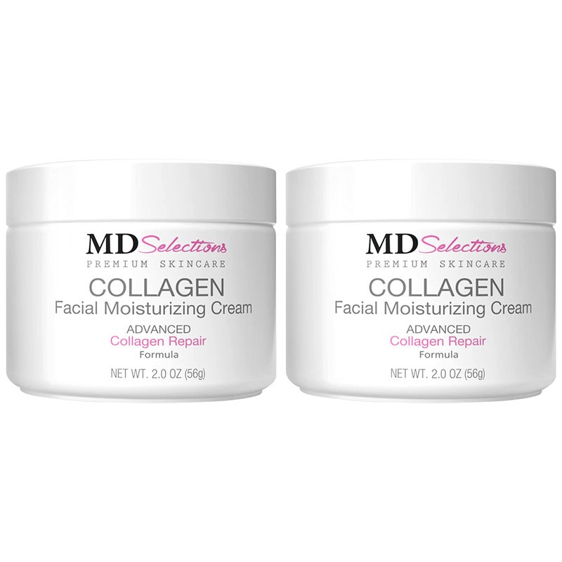 MD Selections Collagen Face Moisturizer Peptide  AntiWrinkle Facial Moisturizer For Face  Niacinamide Deeply Hydrating Peptide Complex Cream Facial Skin Care Products For Dry  2Oz Pack of 2