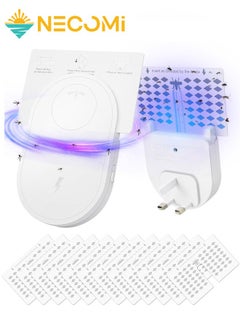 Necomi 2 Piece Adhesive Mosquito Trap + 12 Piece Adhesive Cards, Indoor Mosquito Trap, Captures Houseflies, Fruit Flies and Mosquitoes with Night Light  - Image 1