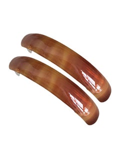 KOOMAGIC Big Acrylic Hair Barrettes Tortoise Shell Celluloid Matte French Hair Barrettes Flat Hair Clips For ThickKinkyCurlyVoluminous Hair Hair Styling Clips Ponytail for Women CrossFit2 Pack Brown 