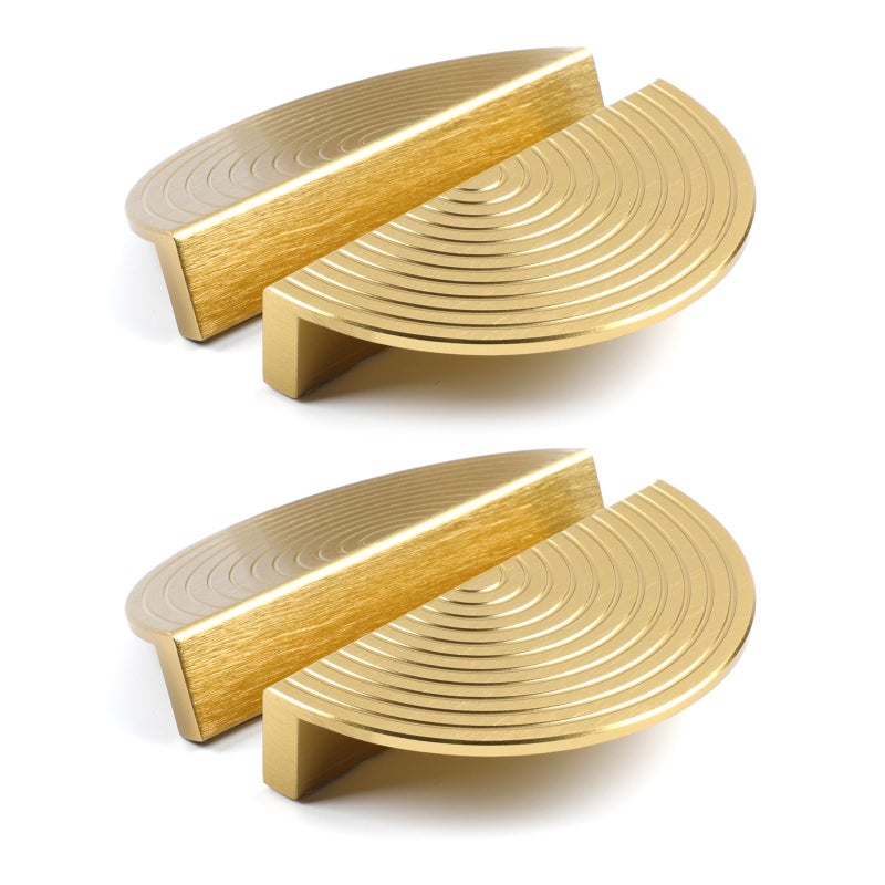BaiNong Gold Drawer pulls Brushed Brass Cabinet pulls Modern Gold Cabinet Handles Drawer Handles for Dresser Bathroom 4PackLengths4inch Semicircle - Image 2
