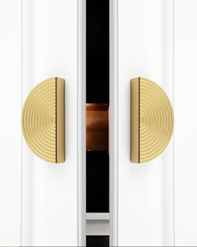 BaiNong Gold Drawer pulls Brushed Brass Cabinet pulls Modern Gold Cabinet Handles Drawer Handles for Dresser Bathroom 4PackLengths4inch Semicircle - Image 3