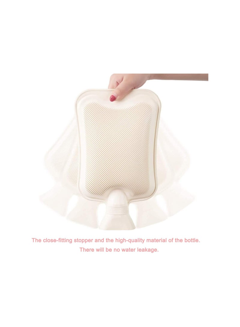 Furry Hot Water Bag, Hot Water Bottle Body Warmer with Soft Cover, Fluffy Fleece Cover Water Bag, Hand Feet Warmer Neck and Shoulder Pain Menstrual Cramps Relief (Green) - Image 4