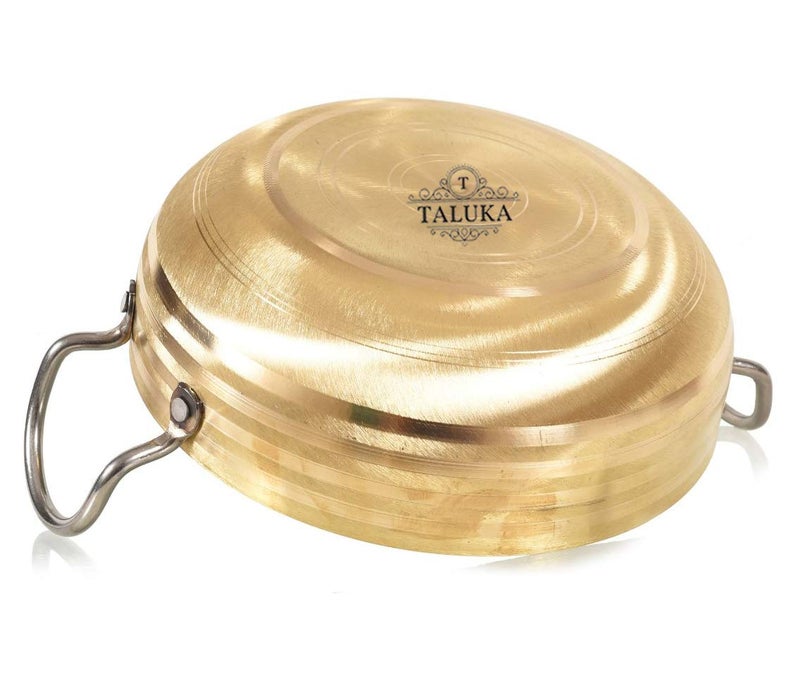 Taluka قدر طلقه ثقيل الوزن من النحاس الخالص للطهي سعة 2.5 لتر/2500 مل خالي من التفلون غير لاصق مصنوع يدويًا (10x10x3 بوصات) - Image 5