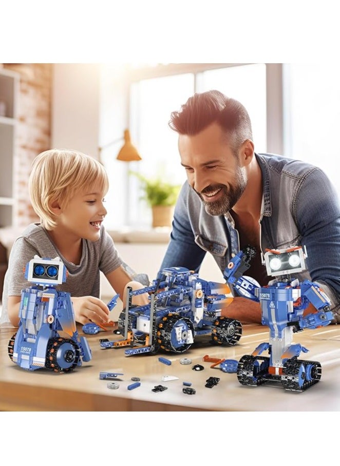 mould king - 15078 Educational Remote Control Robot Building block toy, Remote & APP Controlled 5-in-1 RC Robot/Tracked Car/Tank for Boys Girls Ages 8+ Year Old,903 PCS STEM Building Block Toys Gift for Kids - Image 1