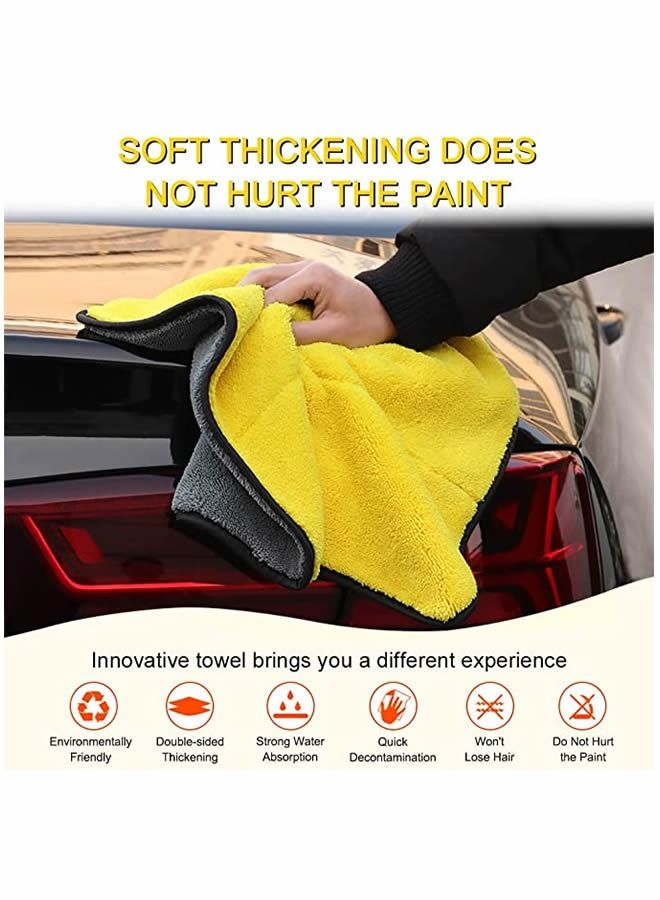3 Piece Car Soft Microfiber Absorbent Wash Cleaning Polish Cloth Small 30 x 30 cm - Image 2