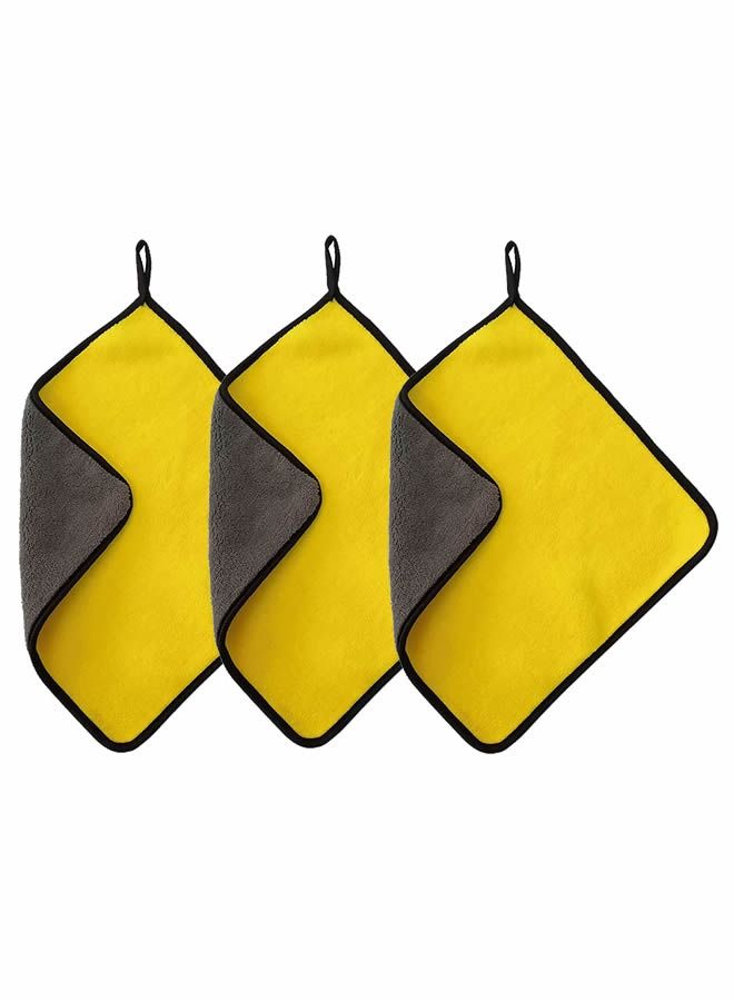 3 Piece Car Soft Microfiber Absorbent Wash Cleaning Polish Cloth Small 30 x 30 cm - Image 1