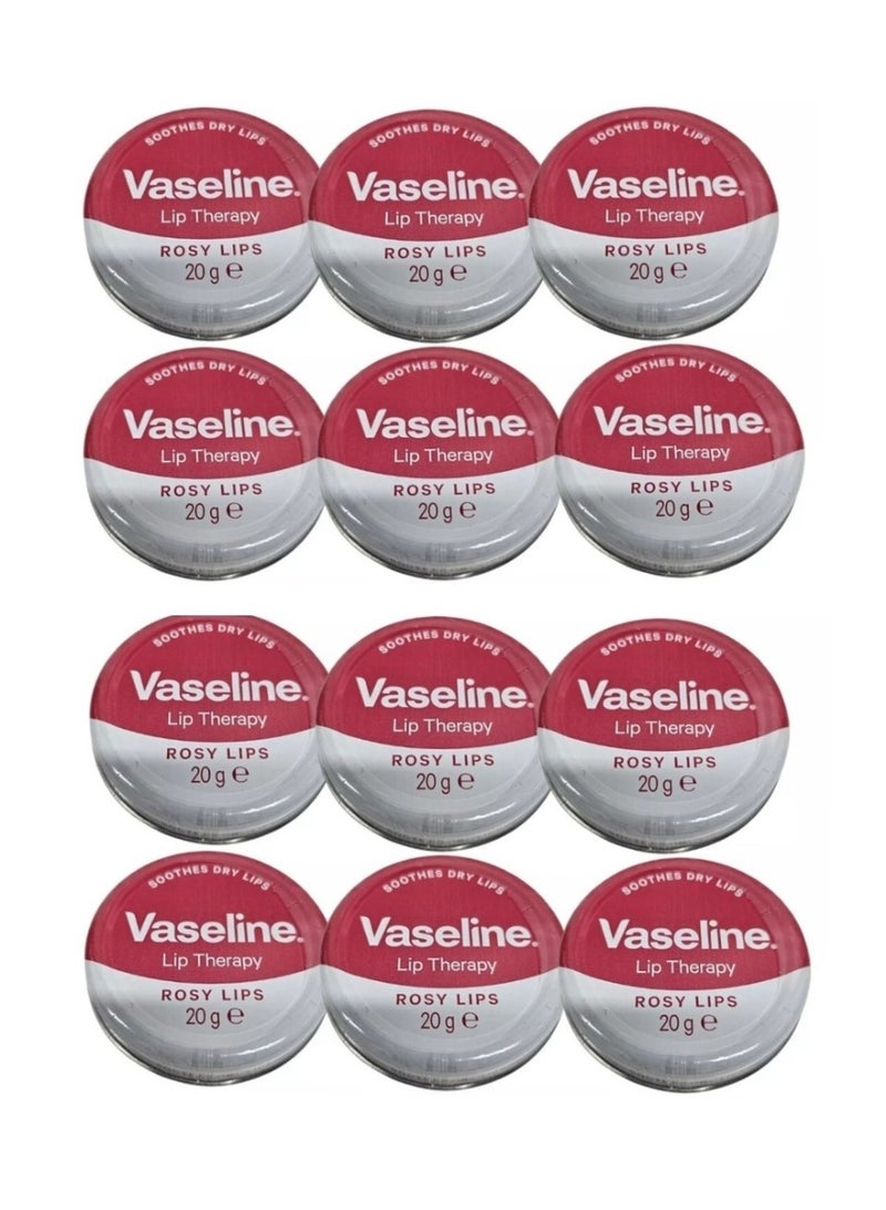 Vaseline Pink lip balm for lip care - 20g, 12 pieces
