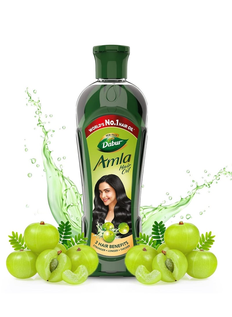 دابر زيت الشعر دابر أملا - 450 مل لشعر قوي وطويل وسميك، يغذي فروة الرأس، ويتحكم في تساقط الشعر، ويقوي الشعر ويعزز نمو الشعر - Image 1