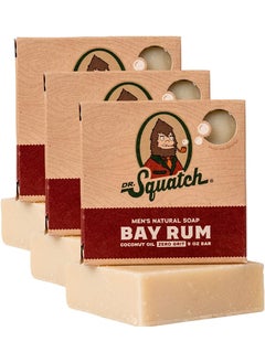 Dr. Squatch Dr Squatch All Natural Bar Soap for Men with Zero Grit 3 Pack Bay Rum 