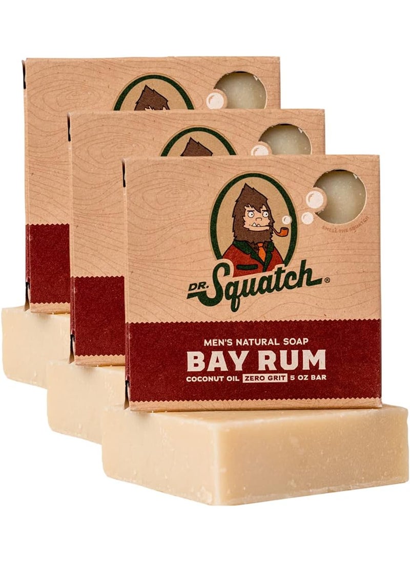 Dr. Squatch - Dr Squatch All Natural Bar Soap for Men with Zero Grit 3 Pack Bay Rum - Image 1