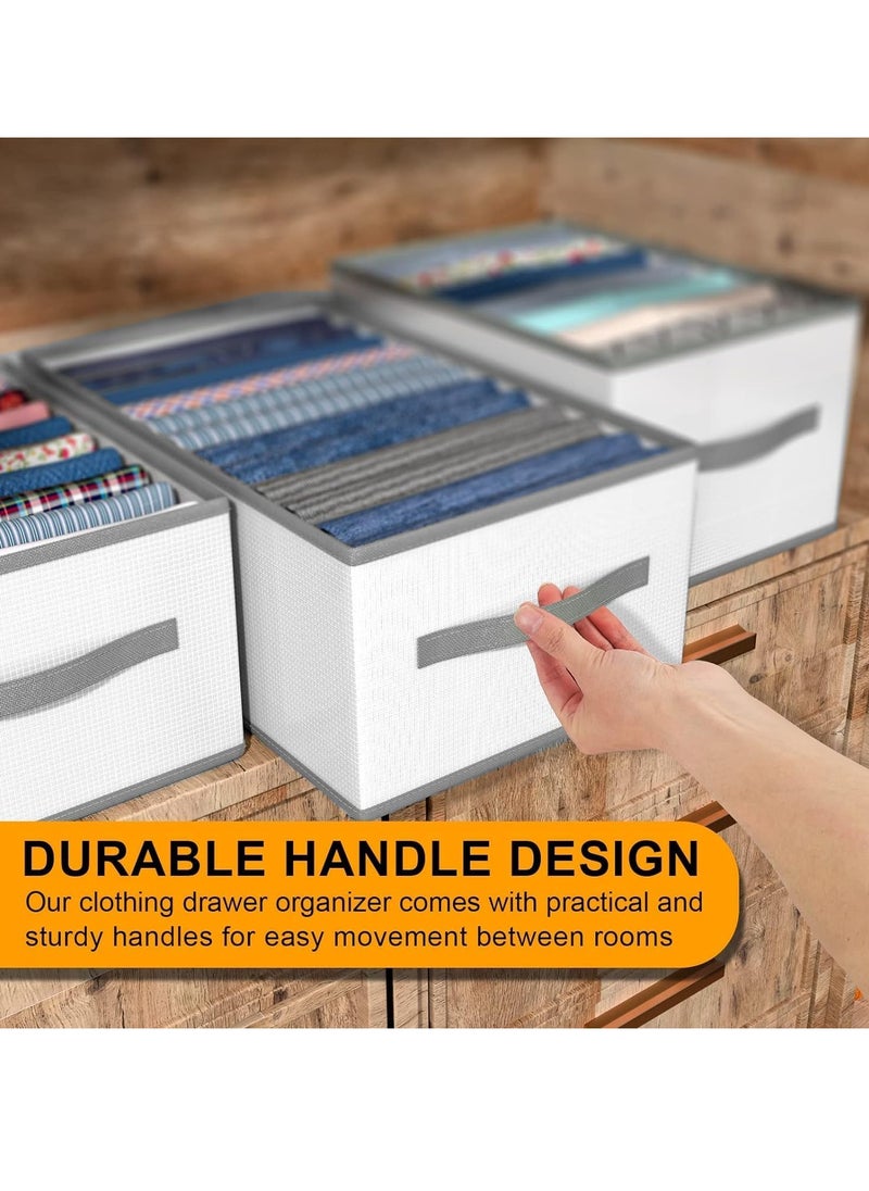 Generic Clothes Organizer Drawer, 9 Section Foldable Drawer Organizer with Handles, Closet Divider Box for Clothes Storage, Fabric Closet and Storage Basket for Shirts, Jeans, Underwear, Gray (4 Pieces)  - Image 5