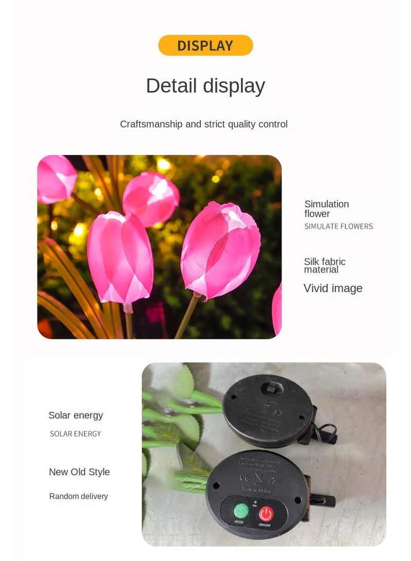 1 PCS Solar Outdoor Lights Courtyard Decorative Waterproof Tulip Lights Garden Villa Plug-in Lawn Lights Outdoor Plug-in Lights Purple - Image 4