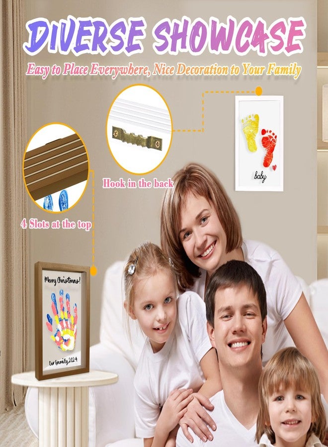 IvyWind Family Handprint Kit, DIY Hand and Footprint Kit Wooden Frame, Handmake Craft Keepsake- 6 Colors Non-Toxic Paint, Gifts for New Mom, New Parents, Mother's Day, Home Decor (White) - Image 5