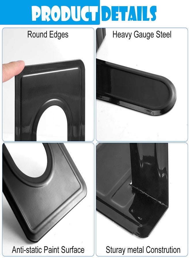 Loccmat 14 PCS/7 Pair Metal Bookends - Heavy Duty, Non-Skid, Black Book Stops for Heavy Books/Movies/CDs - Office/Home - 6.5 x 4.9 x 5.7in - Image 3