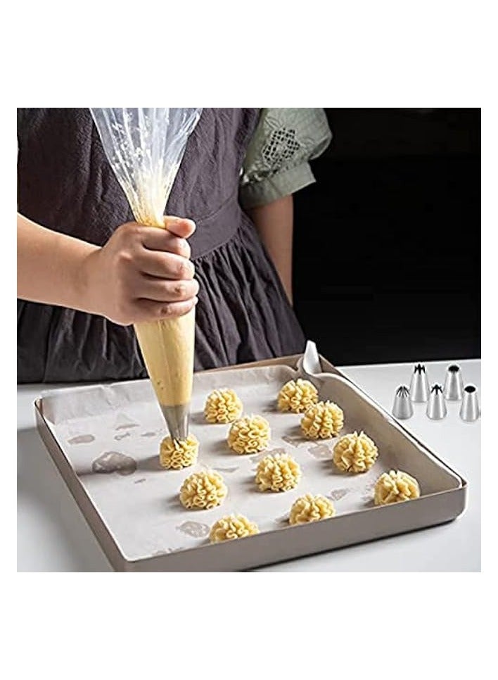 Green Tiger 5 pcs/set Large Piping Set,Stainless Steel Decoration Set Nozzles Tip,Pastry Cake Decorating Baking Tools For Cupcakes Cakes Cookies Decorating(Silver) - Image 3