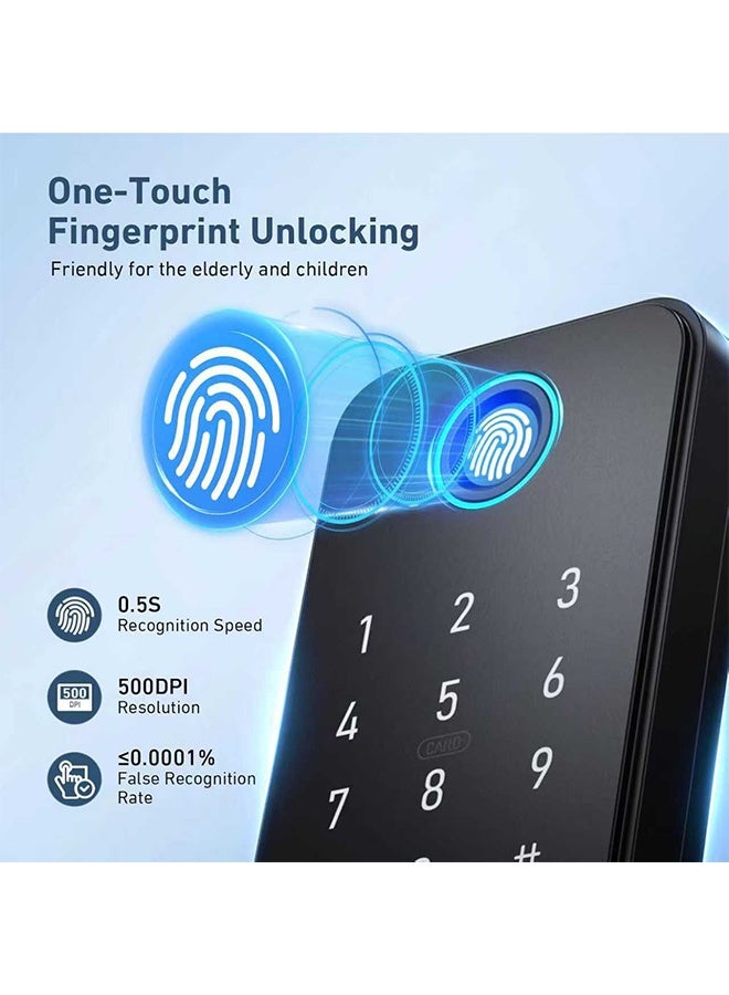 إس كولور قفل أبواب ذكي خارجي، قفل بلوتوث مقاوم للعوامل الجوية، جهاز تحكم عن بُعد TTlock متضمن - دخول بالبصمة، كود سري، فتح عن بُعد من خلال التطبيق، 3 مفاتيح، 2 بطاقة ذكية، مناسب للأبواب من 10 لـ 85 مم (تطبيق TTLOCK) - Image 4