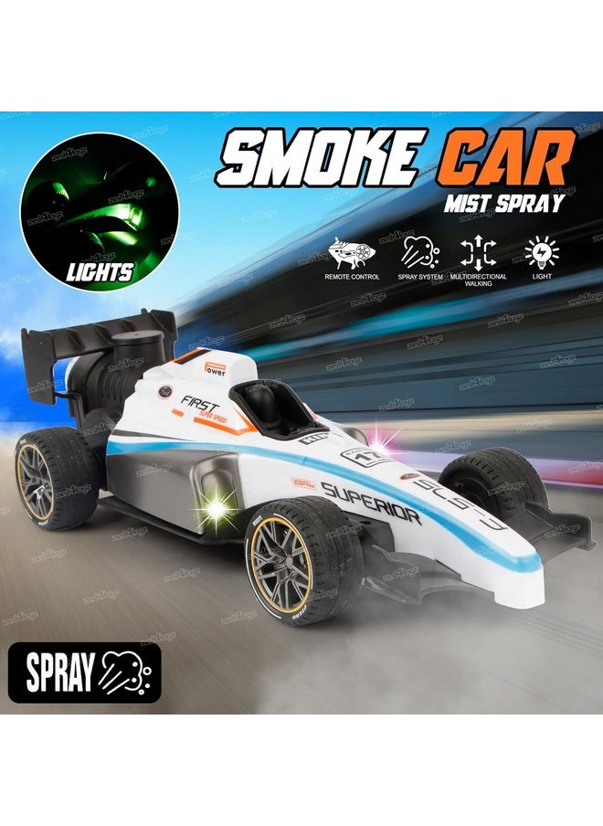 Zest 4 Toyz Zest 4 Toyz Remote Control Car Toy Smoke Spray Function Rc Racing Car 2 Wheel Drive Children Toy High Speed Car Gift For Boys&Girls F1 Fast Toy Car With Light & Flame (Pack Of 1),White  - Image 2