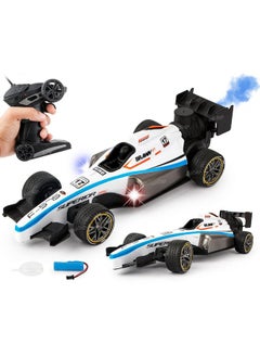 Zest 4 Toyz Zest 4 Toyz Remote Control Car Toy Smoke Spray Function Rc Racing Car 2 Wheel Drive Children Toy High Speed Car Gift For Boys&Girls F1 Fast Toy Car With Light & Flame (Pack Of 1),White  - Image 1