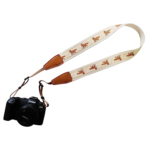 UNIKSTRAP Original Design, Personalized Adjustable Cute Cotton FOX Camera Strap, Fit for Canon Nikon Sony Olympus Interchangeable Lens Digital Camera/DSLR etc. - Image 1