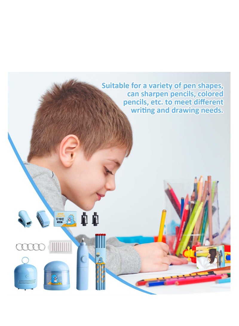 Electric Stationery, Automatic Stationery Set, Pencil Sharpener Vacuum Cleaner, Electronic Stationery Kids, Electric Desktop Stationery, Stationery Set Boys, Electric Pencil Sharpener Set - Image 2