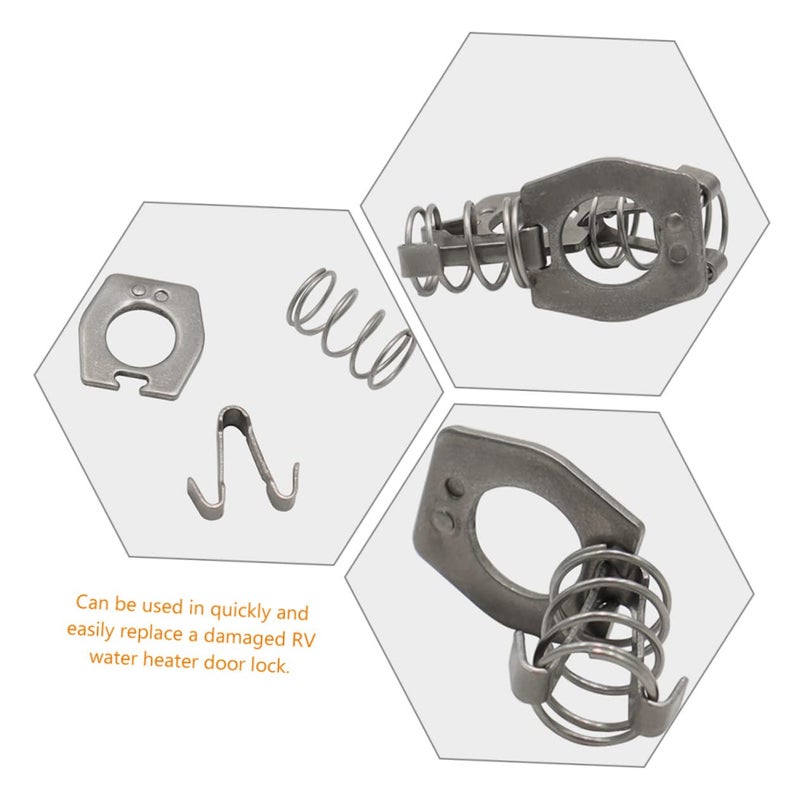 Stainless Steel Camper RV Water Heater Door Latch Lock Replacement 2 Pack Easy Fit - Image 3