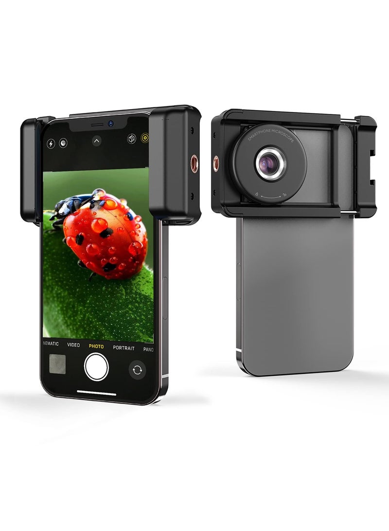 SYOSI Phone Macro Lens, 100X Microscope for Android/iPhone Micro Camera with LED Light CPL Handheld Pocket, Compatible with Smartphone Accessories Macro Focus Glass (Fits for Almost All Phone) - Image 1