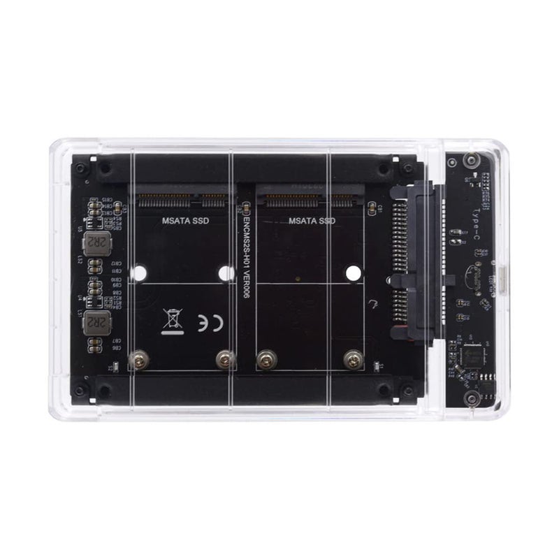 Xiwai Dual MSATA MiniSATA SSD Card JBOD Raid0 Span Bridge to USB30 TypeC USBC 25inch SATA Combo Enclosure - Image 2