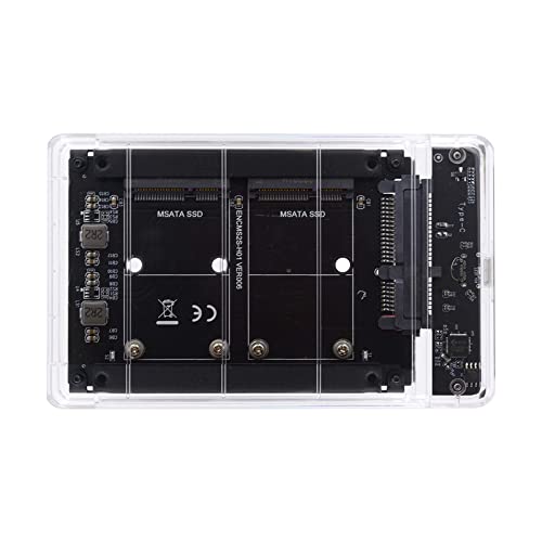 Xiwai Dual MSATA MiniSATA SSD Card JBOD Raid0 Span Bridge to USB30 TypeC USBC 25inch SATA Combo Enclosure - Image 1