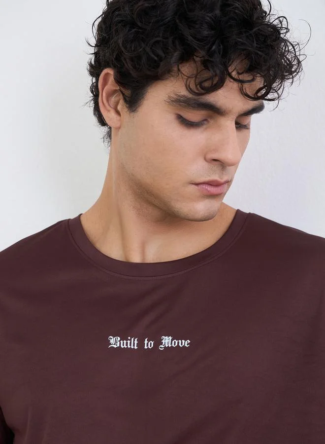 Styli  Men Chest Printed Regular Fit Active T-Shirt for Men | Best Price UAE