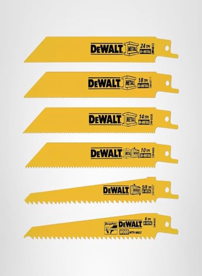 DEWALT Reciprocating Saw Blade Set for Metal and Woodcutting, 6 Piece (DW4856) - Image 2