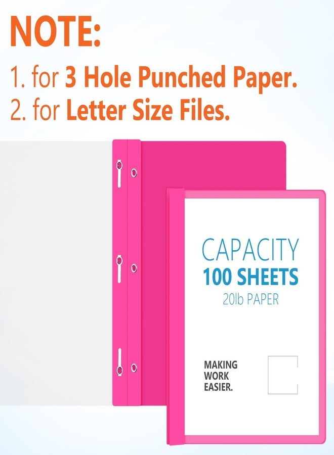 Feifeiya 48 Pack Plastic Report Covers with 3 Prongs Presentation Folders Bulk, 100 Sheet Capacity, Clear Front Report Covers for Presentation Document Paper School Office Supplies (Bright Colors) - Image 4