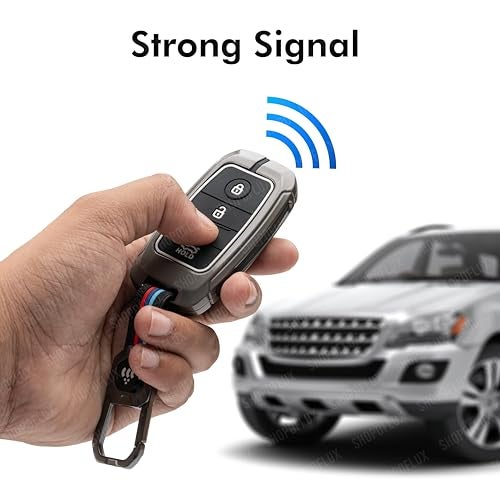 SHOPOFLUX Metal Key Cover Compatible with Kia Seltos | Sonet | Carens 4 Button Smart Key (Black) (Pack 1) - Image 3