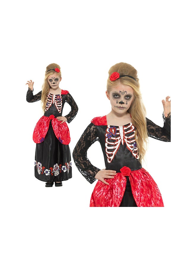 Smiffys Day Of The Dead Delux Girl Costume Black - Image 2