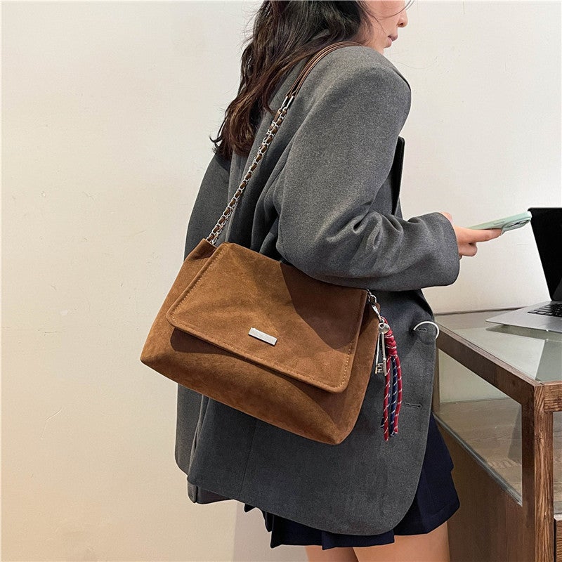 Vintage Leopard Print Commuter Tote Bag Women'S Large Capacity Fashionable Chain Shoulder Underarm Bag - Image 4