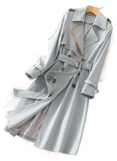 Women Trench Coats Trench Elegant Coat With Belt Autumn Winter Double Breasted Solid Cloak Korean Style Windbreaker Middle Long
