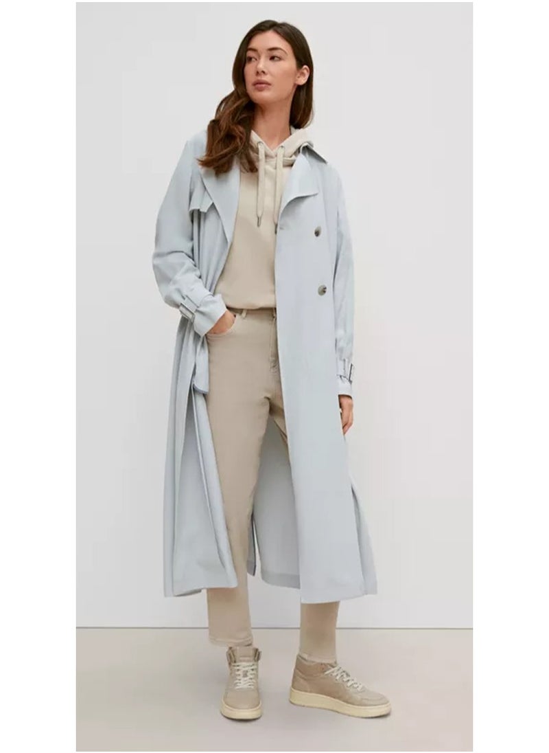 DubaiGallery - Women Trench Coats Trench Elegant Coat With Belt Autumn Winter Double Breasted Solid Cloak Korean Style Windbreaker Middle Long - Image 1