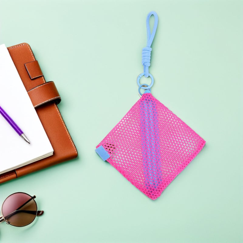 3pcs Purse Portable Small Purse Mesh Wallet with Zipper Travel Storage Pouch for Makeup Cosmetics Lipsticks Headphones - Image 4