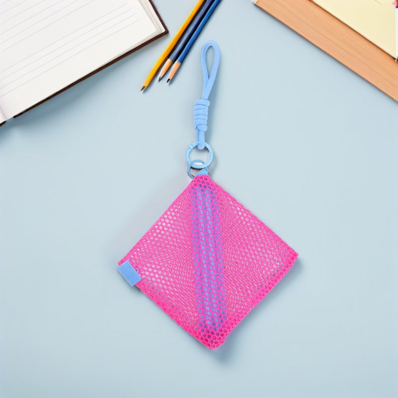 3pcs Purse Portable Small Purse Mesh Wallet with Zipper Travel Storage Pouch for Makeup Cosmetics Lipsticks Headphones - Image 5