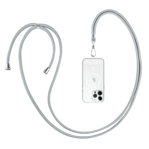 Meliya Phone Lanyard for Phone Case Adjustable Phone Strap Set for All Phone Case Universal Phone Neck Strap and Wrist Strap for Phone, Not Includes Phone Case(Grey) - Image 1