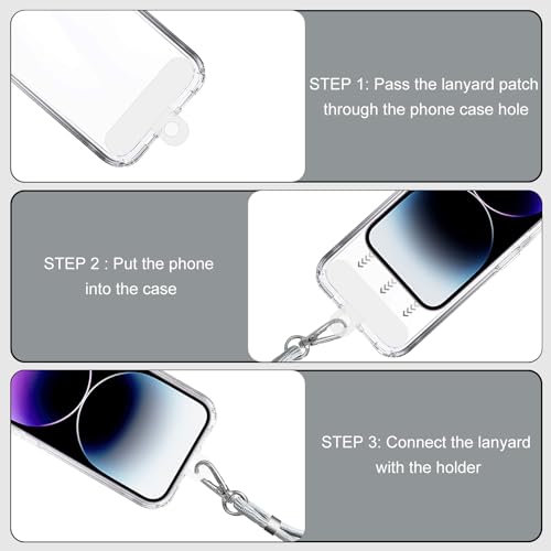 Meliya Phone Lanyard for Phone Case Adjustable Phone Strap Set for All Phone Case Universal Phone Neck Strap and Wrist Strap for Phone, Not Includes Phone Case(Grey) - Image 5