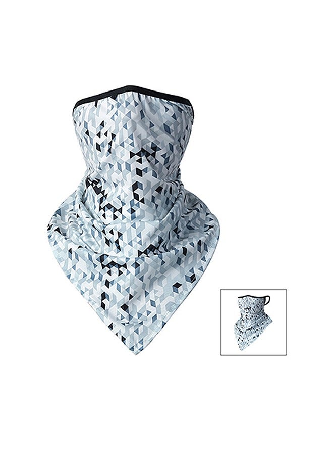 Generic 3 Pcs Neck Gaiter Mask with Ear Loops, Ice Silk Breathable Mask Face and Balaclava Headband and Arm Sleeves, Summer UV Sun Protection Accessories Set (Blue) - Image 4