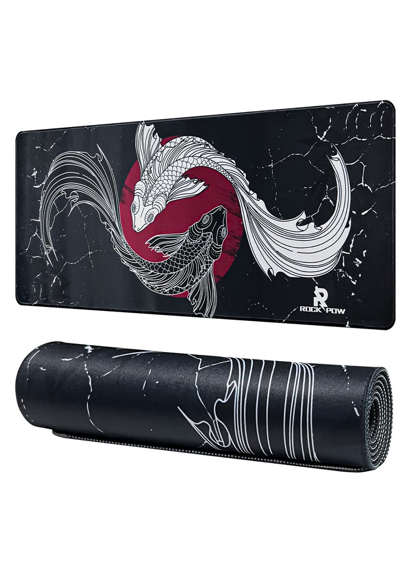 Rock Pow ROCK POW Large Gaming Mouse Pad with Anti-Slip Surface, 800x300x3mm,Thicker Rubber Base Gaming Mousepad with Stitched Edges Design for mouse and keyboard,gaming home and working office  - Image 1