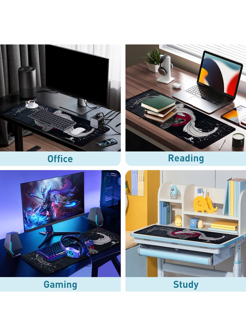 Rock Pow ROCK POW Large Gaming Mouse Pad with Anti-Slip Surface, 800x300x3mm,Thicker Rubber Base Gaming Mousepad with Stitched Edges Design for mouse and keyboard,gaming home and working office  - Image 2