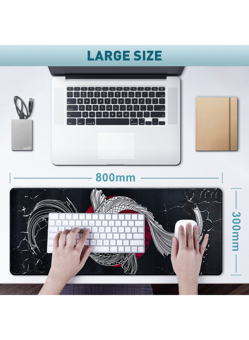 Rock Pow ROCK POW Large Gaming Mouse Pad with Anti-Slip Surface, 800x300x3mm,Thicker Rubber Base Gaming Mousepad with Stitched Edges Design for mouse and keyboard,gaming home and working office  - Image 5
