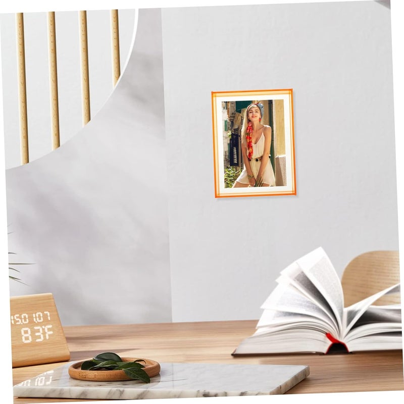 klarako 2pcs Transparent Panel Holder Display Household Hanging Mount Poster Floating Double Award Photos Freestanding Picture Clear Bedroom Frame Home Acrylic Artwork Family Multi-use - Image 3