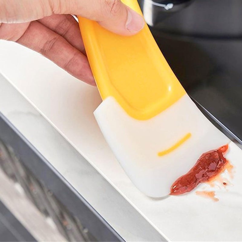 Pack of 5pcs Small Silicone Pan Scraper NonStick Kitchen Scraper NonScratch Kitchen Cleaning Scraper Food Scraper Reusable Dish Washing Spatula Scraper Silicone Dish Cleaning Scraper  - Image 2